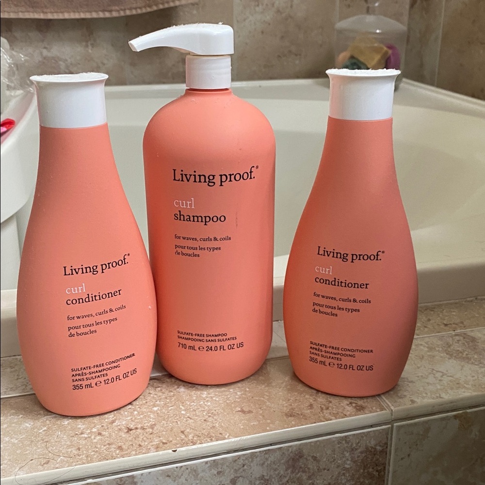 Living Proof Curl Shampoo and Conditioner Set - Coral